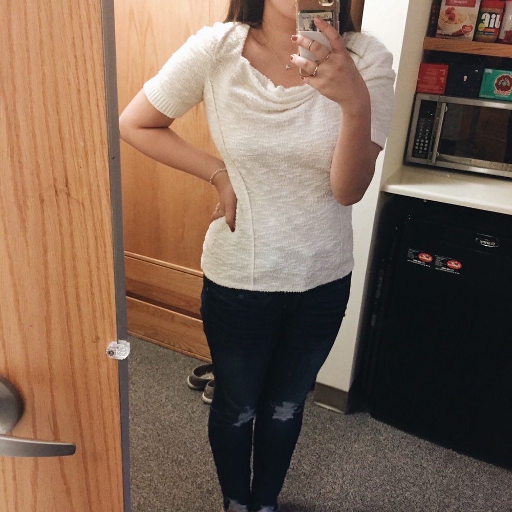 Anthropologie Cream Top